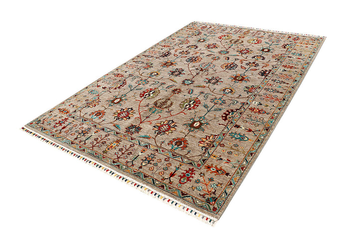 Tan Kazak 6'  1" x 9'  1" - No. QA61857