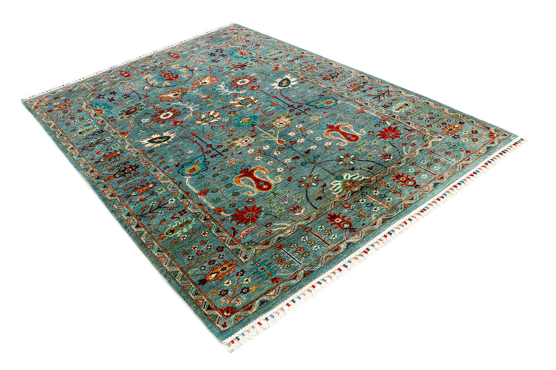 Cadet Blue Kazak 5'  9" x 8' " - No. QA36052