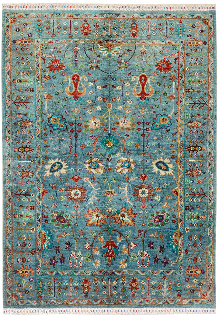 Cadet Blue Kazak 5'  9" x 8' " - No. QA36052