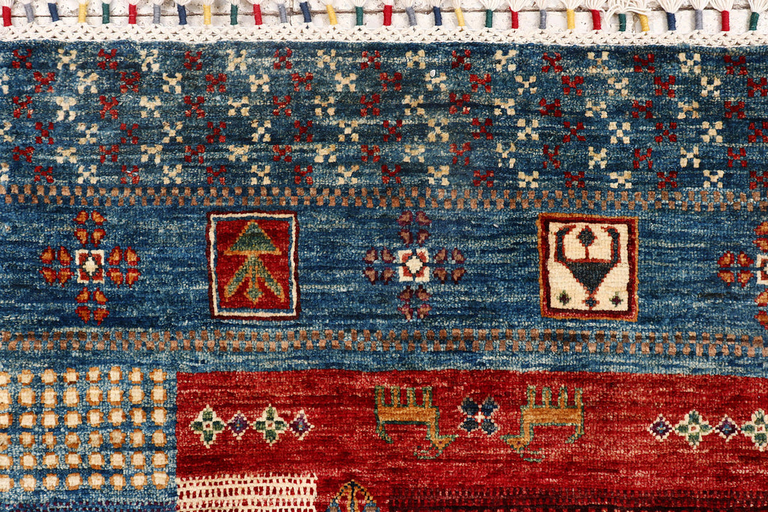 Multi Colored Kazak 5'  6" x 8'  2" - No. QA38841