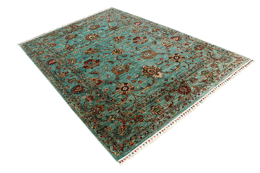 Cadet Blue Kazak 5'  9" x 8'  4" - No. QA73570