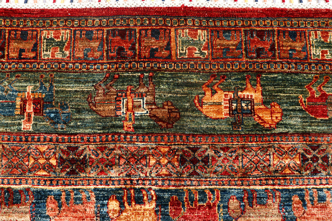 Multi Colored Kazak 8'  11" x 11'  11" - No. QA53657