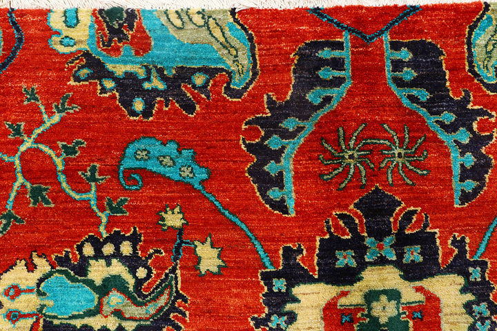 Orange Red Ikat 7'  11" x 10'  1" - No. QA85504