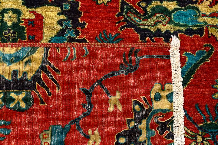 Orange Red Ikat 7'  11" x 10'  1" - No. QA85504