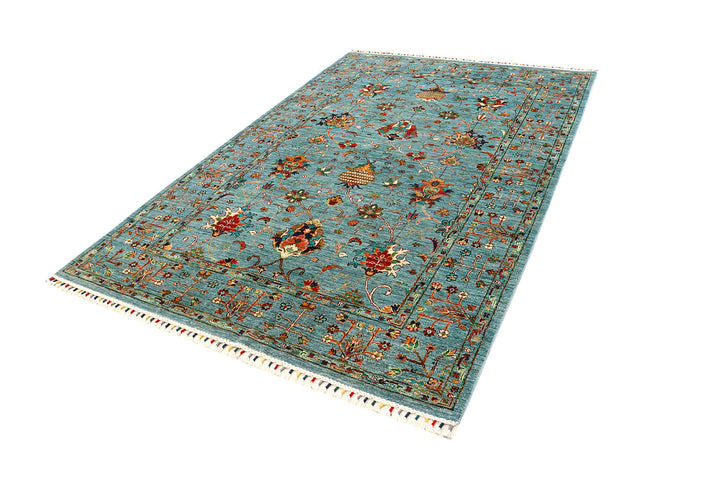 Steel Blue Kazak 5'  8" x 8'  7" - No. QA47264