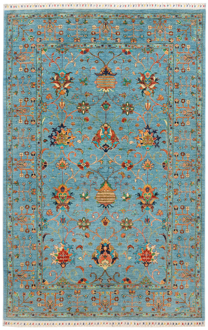 Steel Blue Kazak 5'  8" x 8'  7" - No. QA47264