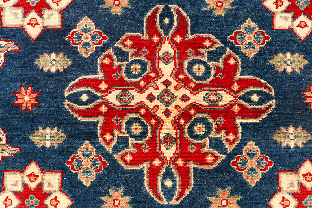 Steel Blue Kazak 4'  10" x 6'  8" - No. QA43492