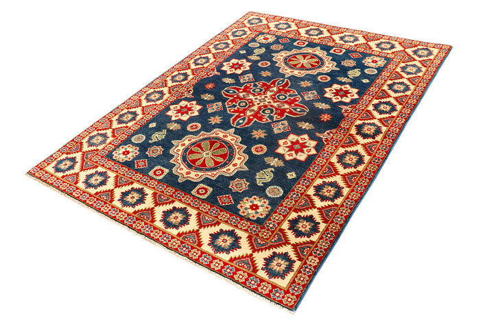 Steel Blue Kazak 4'  10" x 6'  8" - No. QA43492