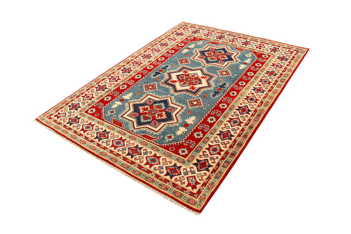 Steel Blue Kazak 4'  10" x 6'  8" - No. QA72792