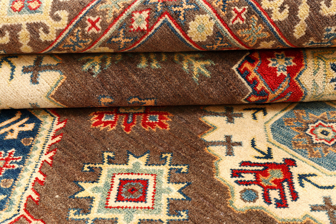 Saddle Brown Kazak 6'  2" x 10'  1" - No. QA58611