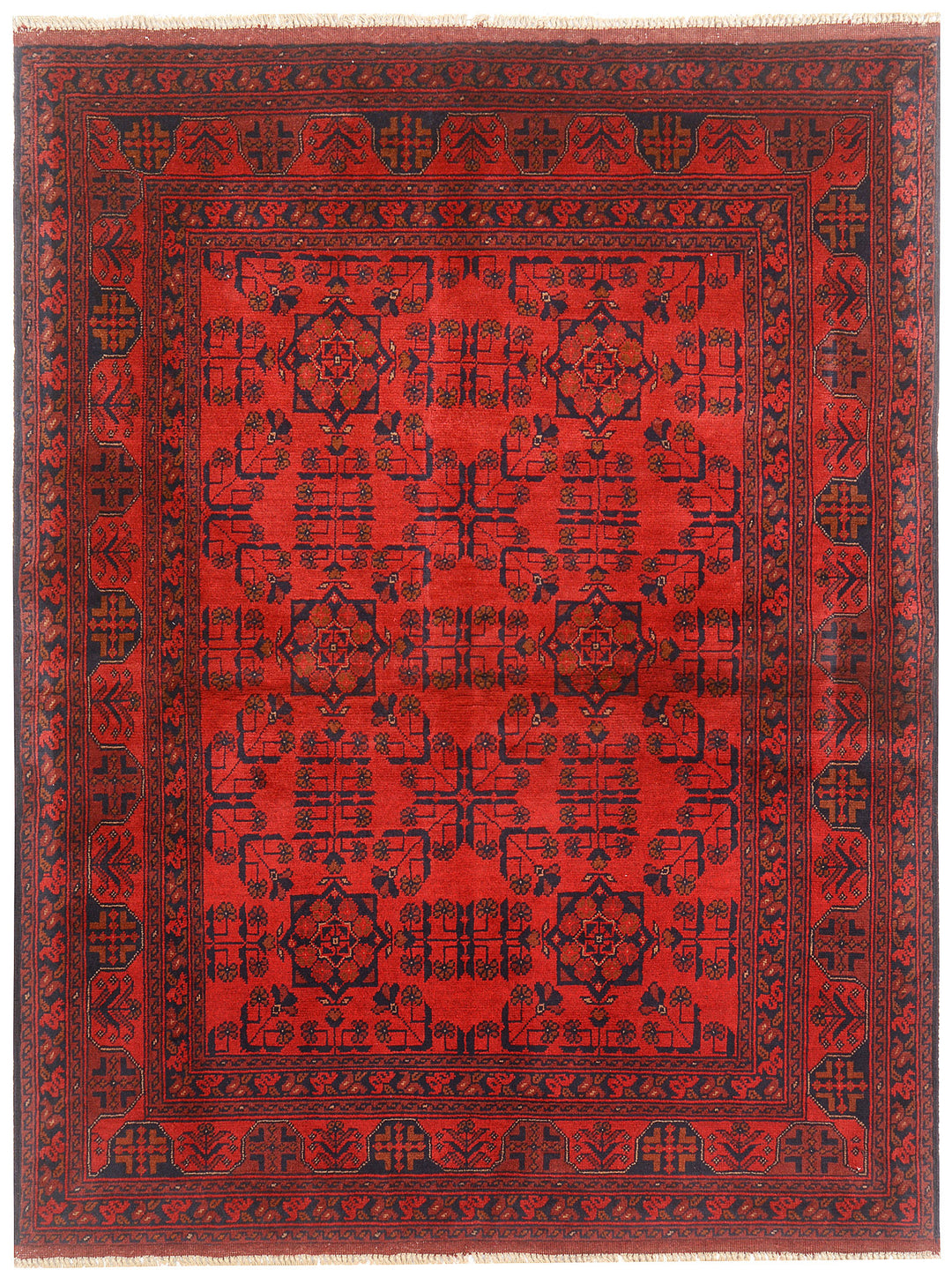 Red Khal Mohammadi Rug 4' 10 x 6' 7 Hand-Knotted