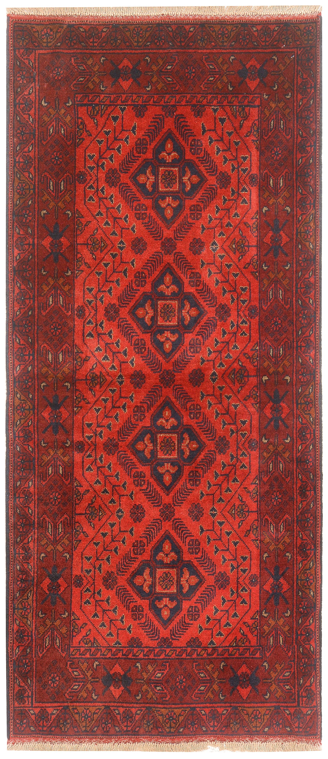 Red Afghan Khal Mohammadi Rug 2' 9" x 6' 3" Hand-Knotted