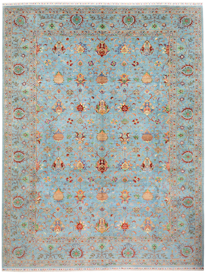 Powder Blue Kazak 9'  9" x 12'  10" - No. QA97313