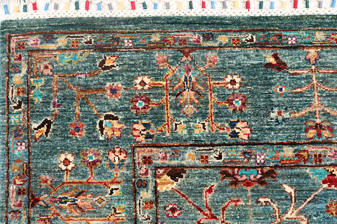 Cadet Blue Kazak 5'  8" x 7'  9" - No. QA77873