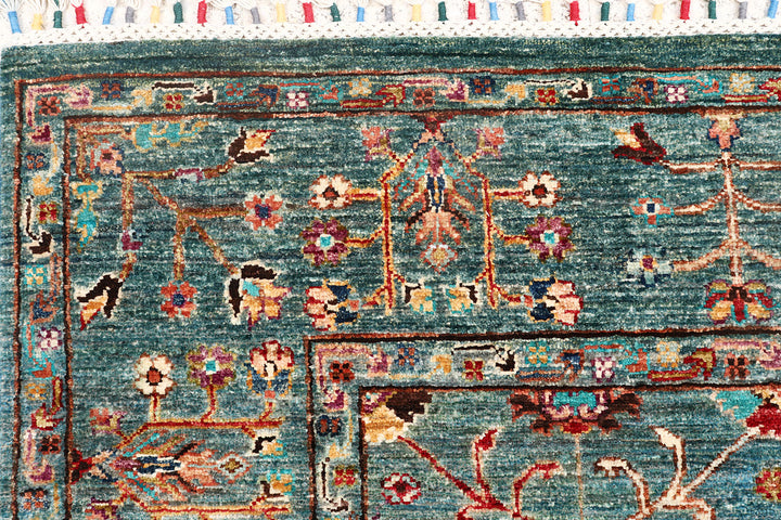 Cadet Blue Kazak 5'  8" x 7'  9" - No. QA77873