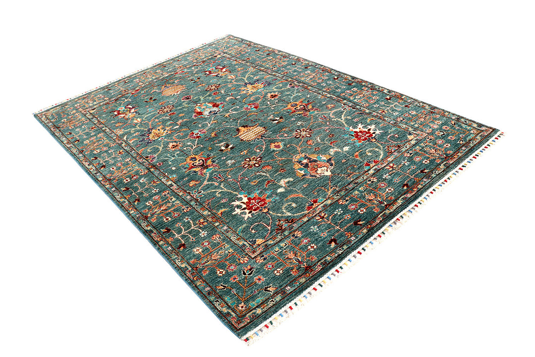 Cadet Blue Kazak 5'  8" x 7'  9" - No. QA77873