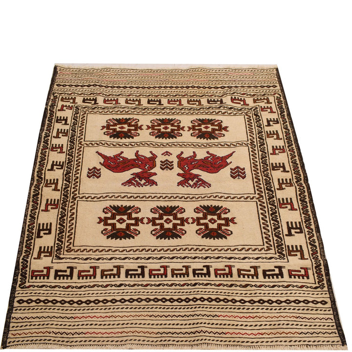 Soumak Kilim 4' 3 x 5' 7 (ft) - No. AL95987 - ALRUG Rug Store