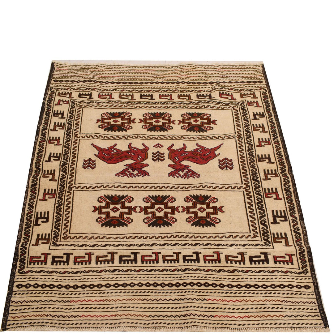 Soumak Kilim 4' 3 x 5' 7 (ft) - No. AL95987 - ALRUG Rug Store