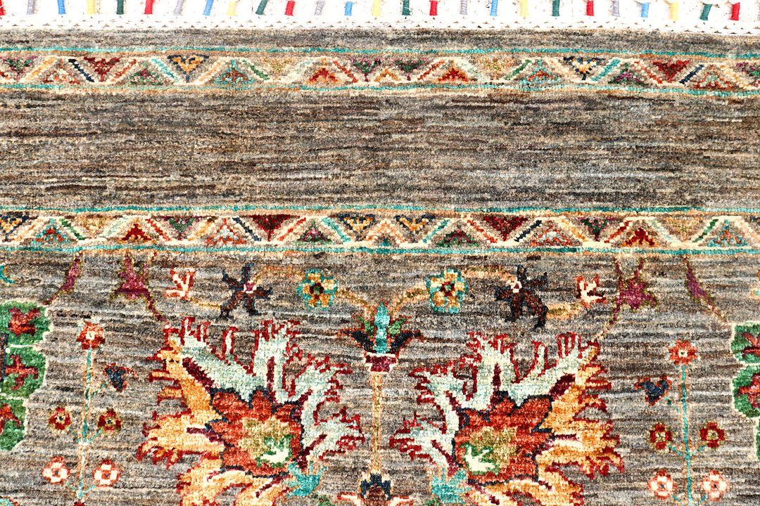 Dark Grey Kazak 4'  11" x 6'  9" - No. QA50858