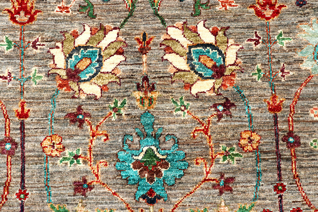 Dark Grey Kazak 4'  11" x 6'  9" - No. QA50858