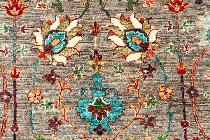 Dark Grey Kazak 4'  11" x 6'  9" - No. QA50858