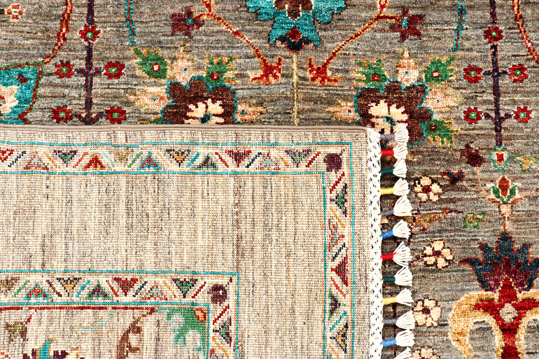 Dark Grey Kazak 4'  11" x 6'  9" - No. QA50858