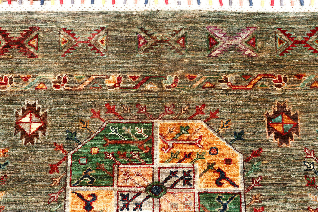 Olivedrab Kazak 5'  9" x 7'  11" - No. QA73282