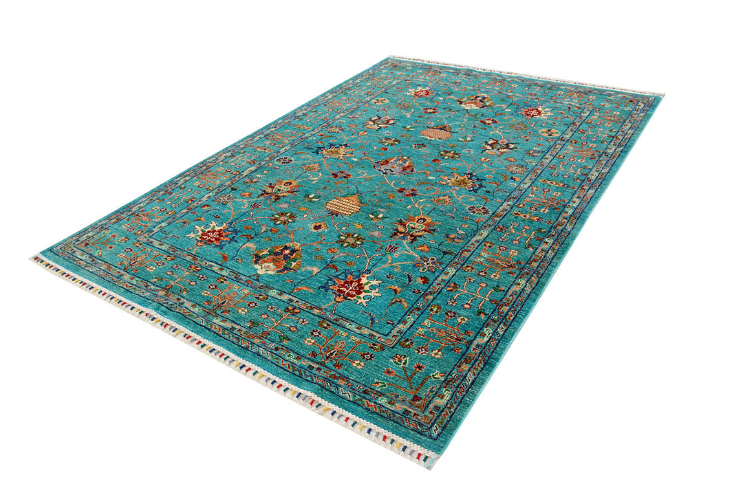 Medium Turquoise Kazak 6'  x" 8'  8" - No. QA63685