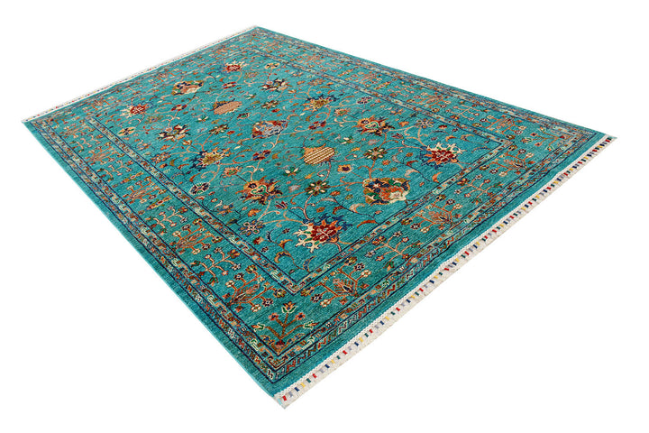 Medium Turquoise Kazak 6'  x" 8'  8" - No. QA63685