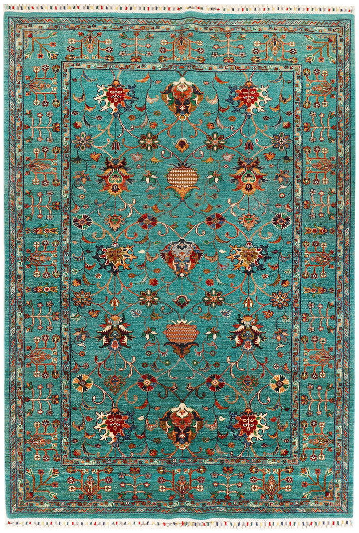 Medium Turquoise Kazak 6'  x" 8'  8" - No. QA63685