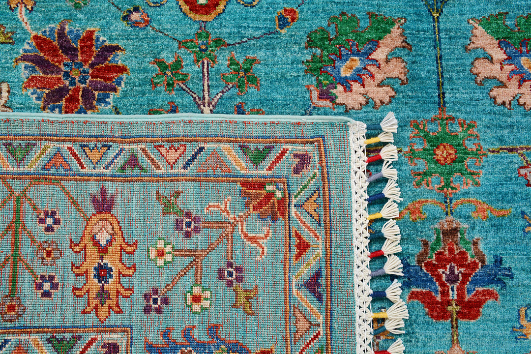 Medium Turquoise Kazak 6'  2" x 8'  10" - No. QA63797