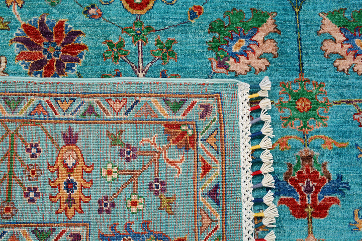 Medium Turquoise Kazak 6'  2" x 8'  10" - No. QA63797