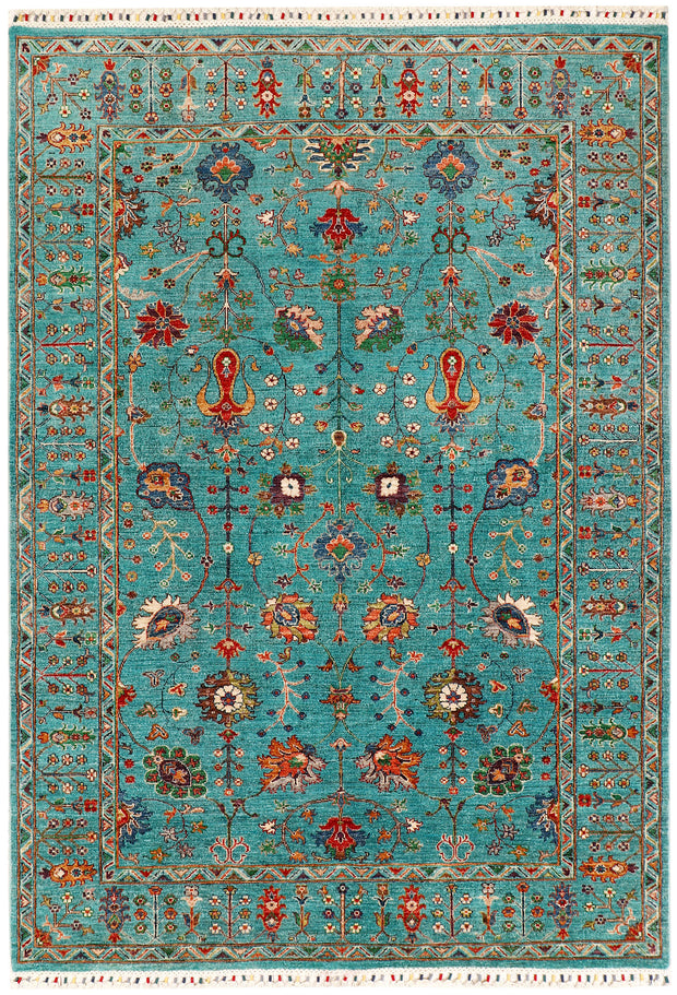 Medium Turquoise Kazak 6'  2" x 8'  10" - No. QA63797