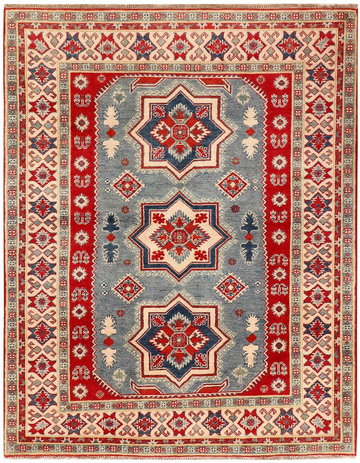 Light Slate Grey Kazak 5'  1" x 6'  6" - No. QA84222