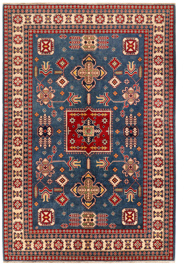 Steel Blue Kazak 6' 6 x 9' 8 - No. 73970