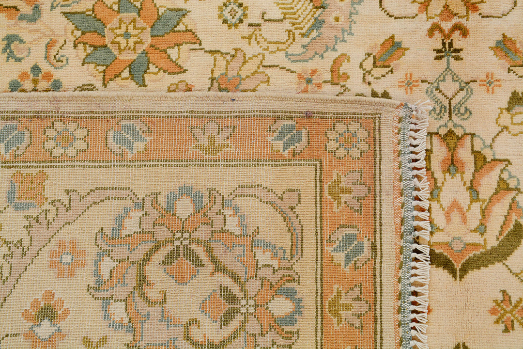 White Afghan Khal Mohammadi Rug 6'5" x 10' Hand-Knotted texture