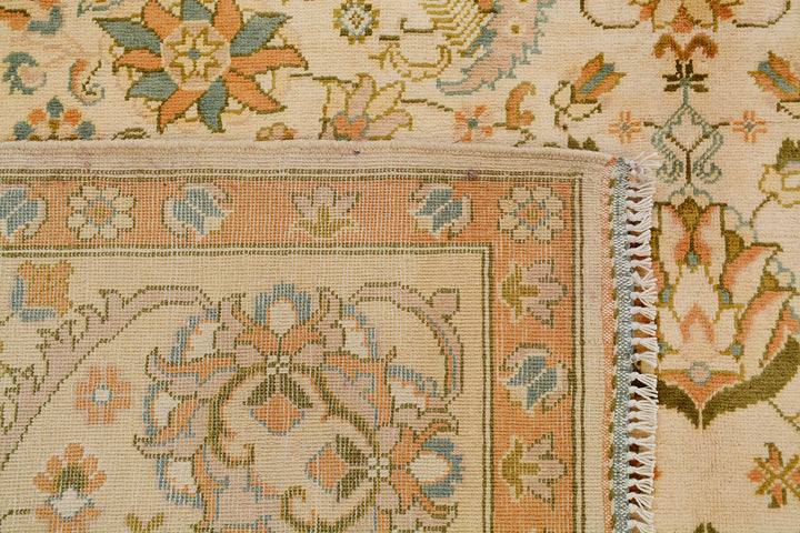White Afghan Khal Mohammadi Rug 6'5" x 10' Hand-Knotted texture