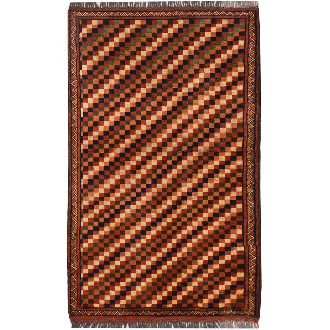 Afghan Baluchi Rug 1'9" x 3' Hand-Knotted