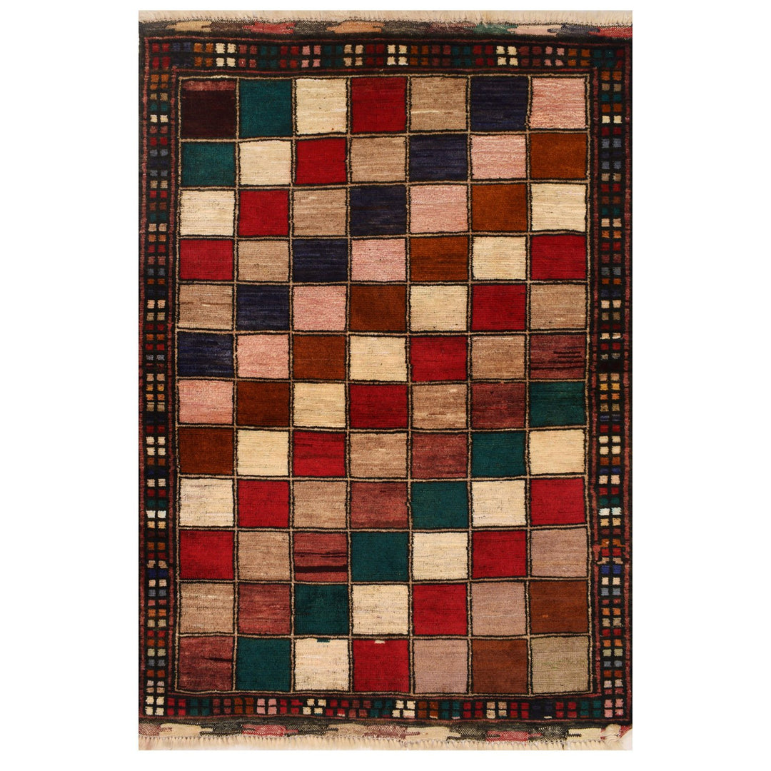 Afghan Baluchi Rug 3' 2" x 4' 7" Hand-Knotted