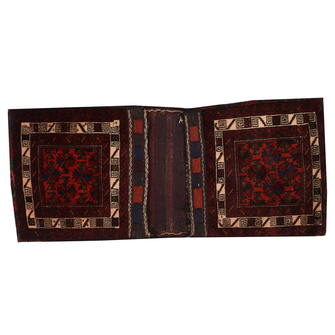 Afghan Saddle Bag Rug 2' x 4' 7" Hand-Knotted