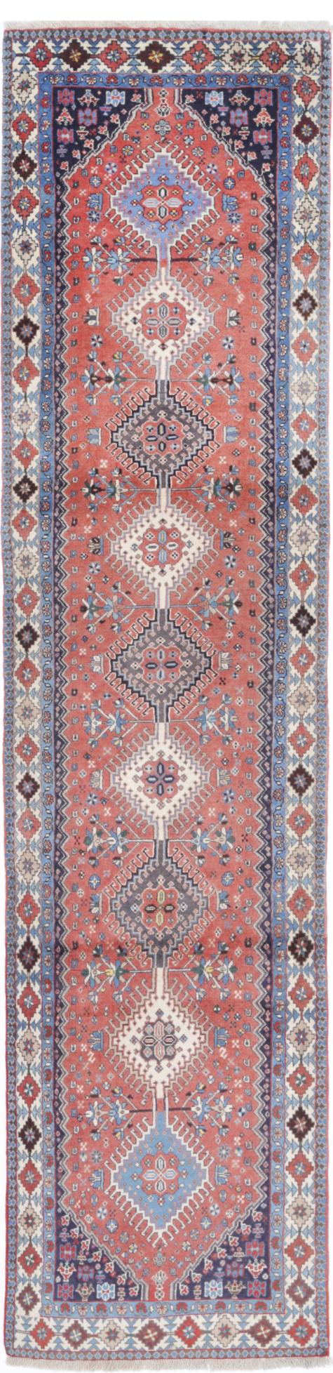 Rust Afghan Yalameh Runner Rug 2'8" x 12'1" Hand-Knotted