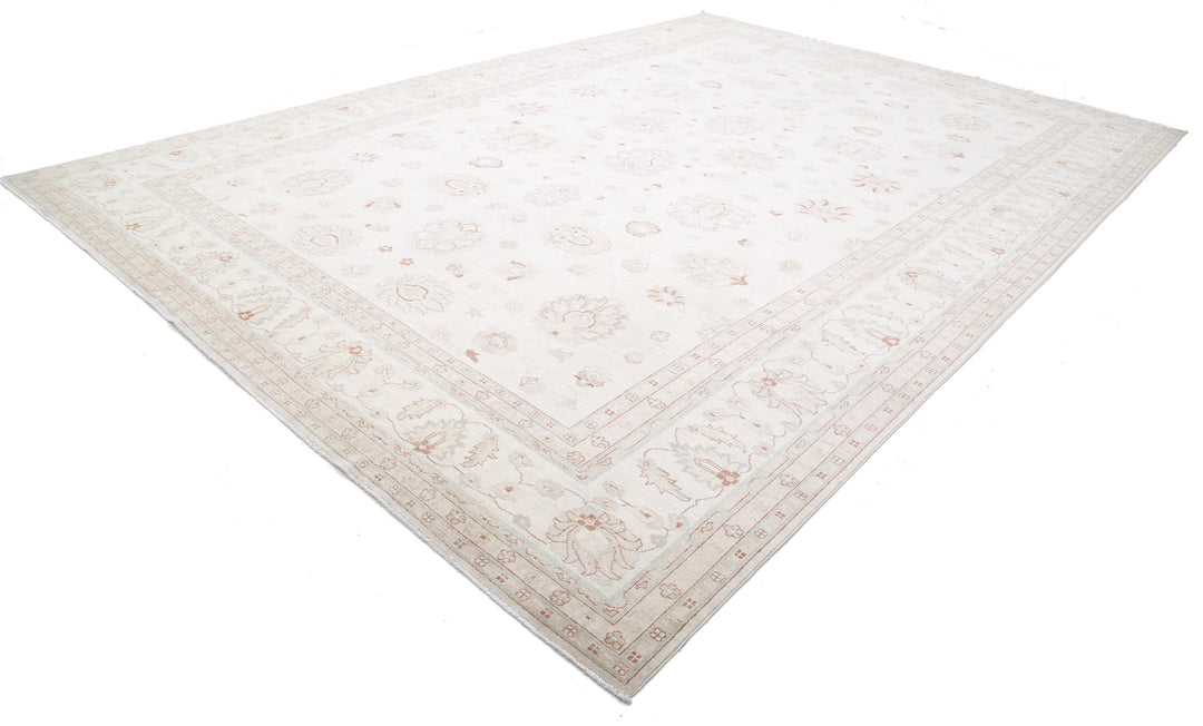 Ivory Pakistani Tabriz Rug 11'9" x 16'10" Hand-Knotted view