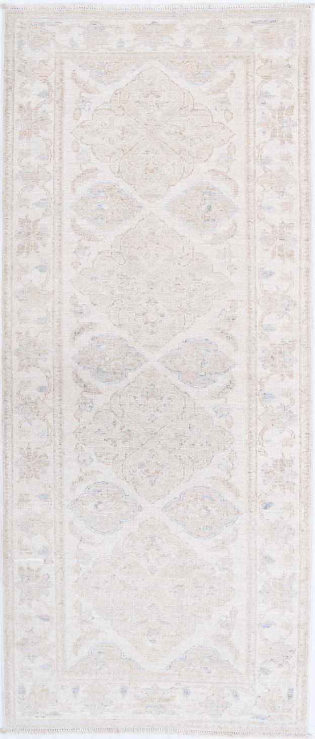 Ivory Pakistani Farhan Rug 2'5" x 5'11" Hand-Knotted