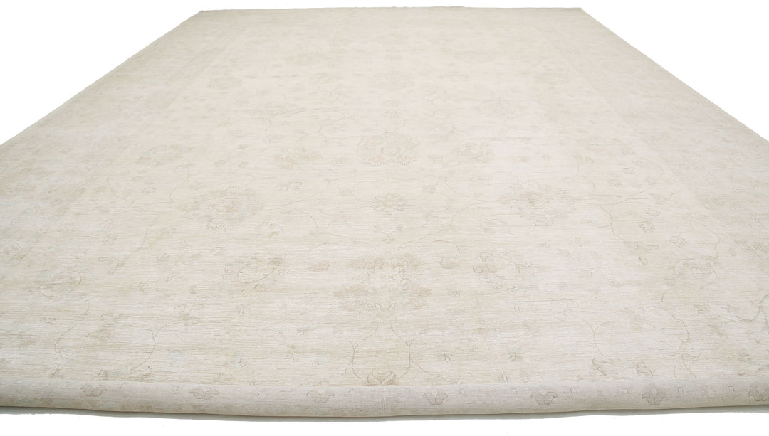 Ivory Afghan Serenity Rug 17'0" x 23'9" Hand-Knotted close-up