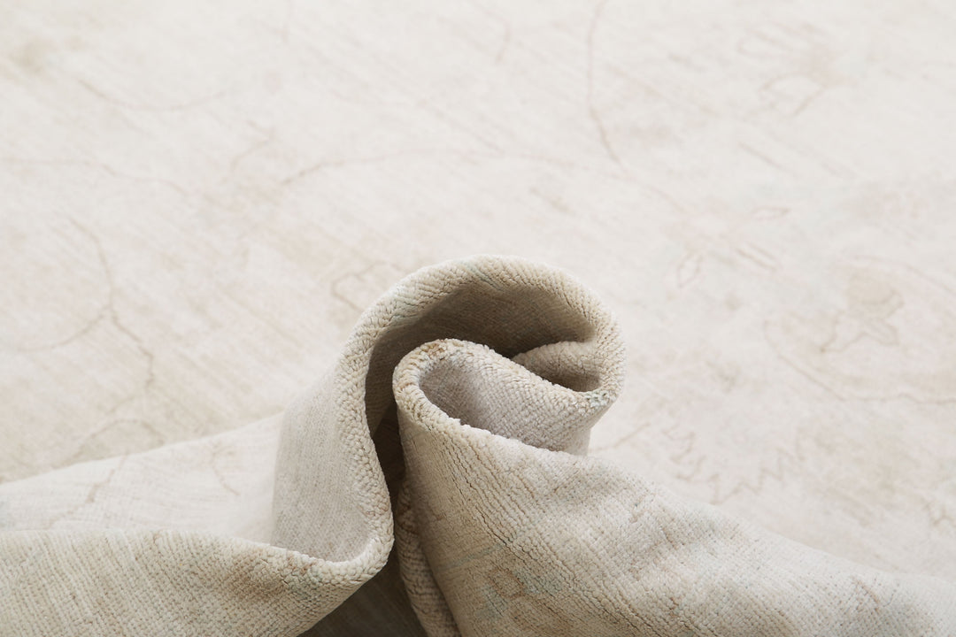 Ivory Afghan Serenity Rug 17'0" x 23'9" Hand-Knotted border