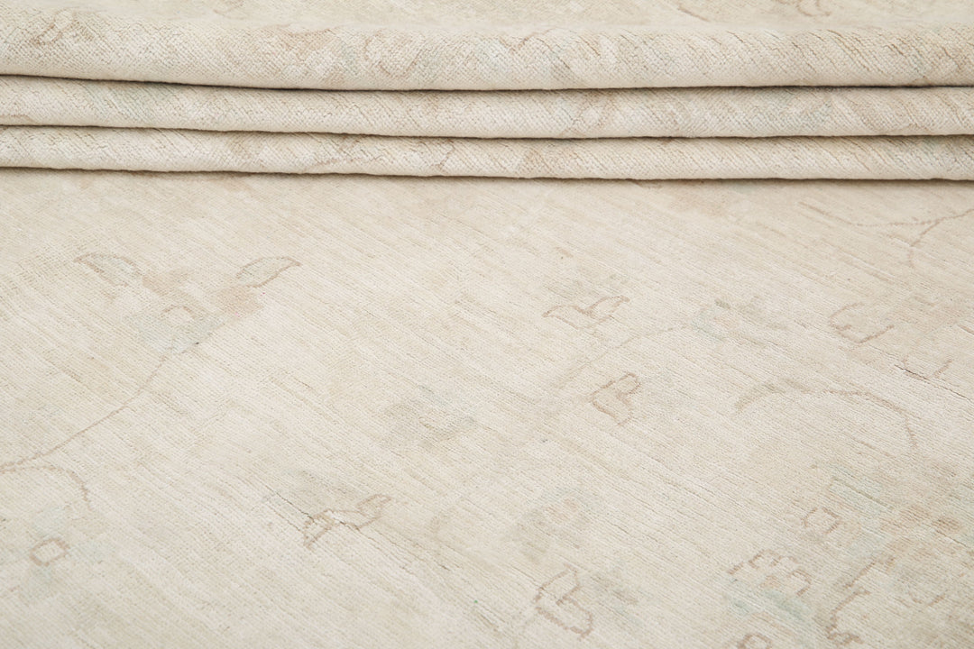 Ivory Afghan Serenity Rug 17'0" x 23'9" Hand-Knotted texture