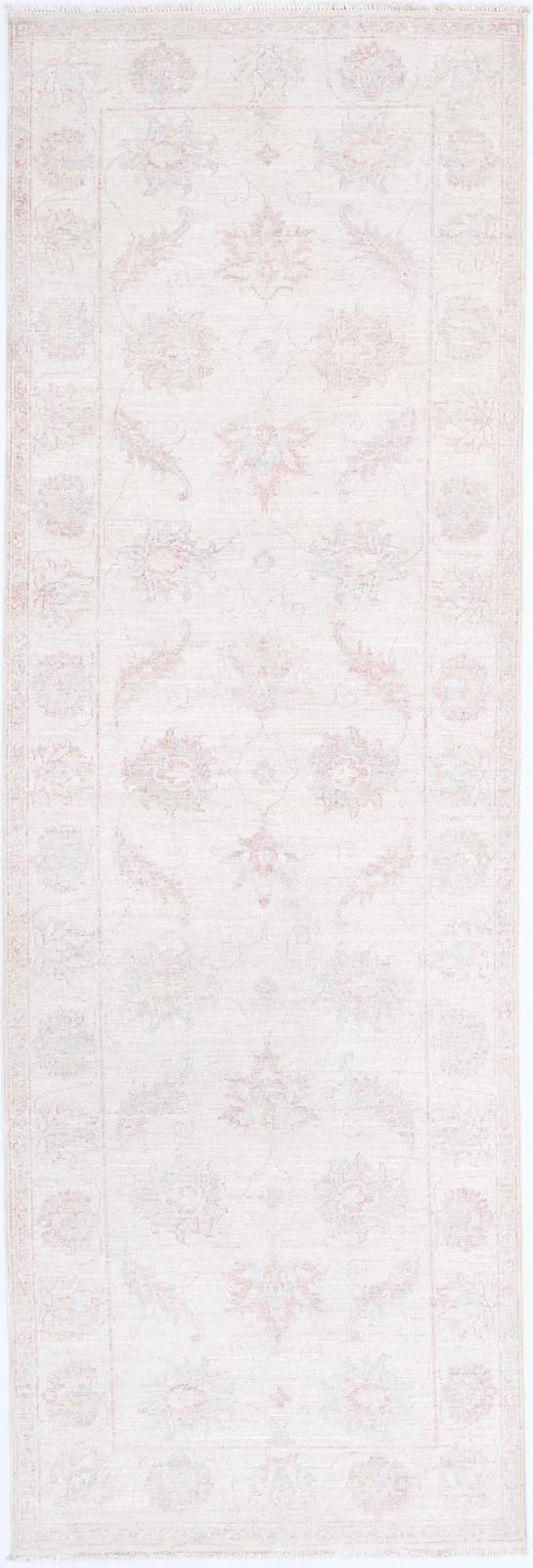 Ivory Pakistani Serenity Runner Rug 2'7" x 8'7" Hand-Knotted