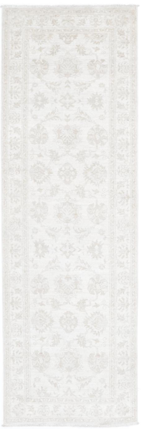 Ivory Afghan Farhan Runner 2'6" x 8'3" Hand-Knotted