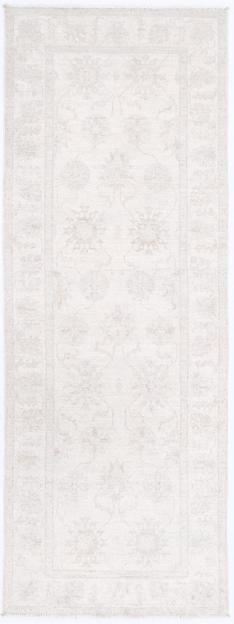 Ivory Farhan Runner Rug 2'4" x 6'7" Hand-Knotted