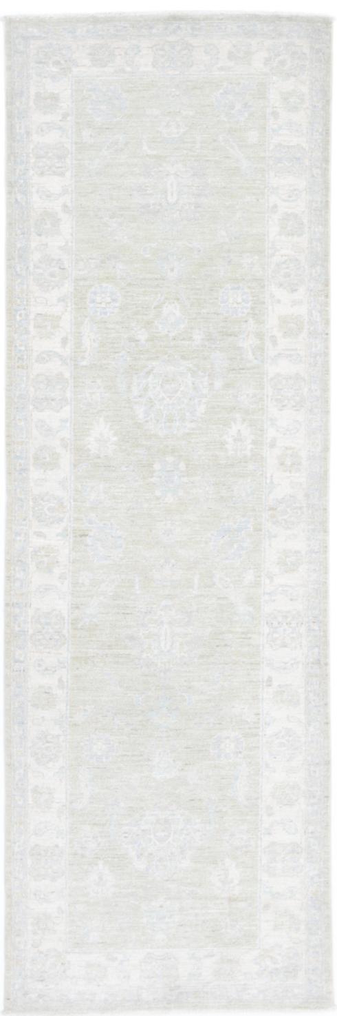 Green Pakistani Farhan Rug 2'6" x 8'4" Hand-Knotted
